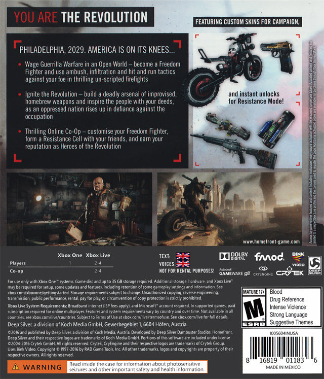 Homefront: The Revolution - (XB1) Xbox One [Pre-Owned] Video Games Deep Silver   