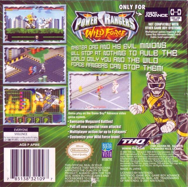 Power Rangers: Wild Force - (GBA) Game Boy Advance [Pre-Owned] Video Games THQ   