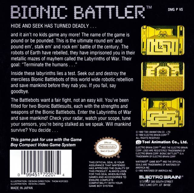 Bionic Battler - (GB) Game Boy [Pre-Owned] Video Games Electro Brain   