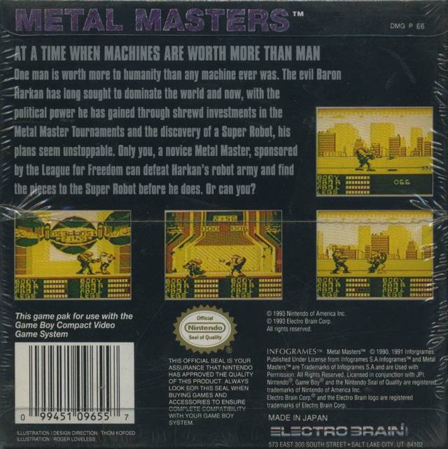 Metal Masters - (GB) Game Boy [Pre-Owned] Video Games Electro Brain   