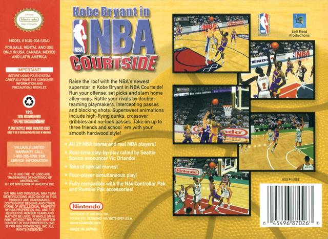 Kobe Bryant in NBA Courtside - (N64) Nintendo 64 [Pre-Owned] Video Games Nintendo   