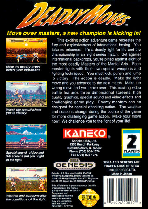 Deadly Moves - (SG) SEGA Genesis [Pre-Owned] Video Games Kaneko   