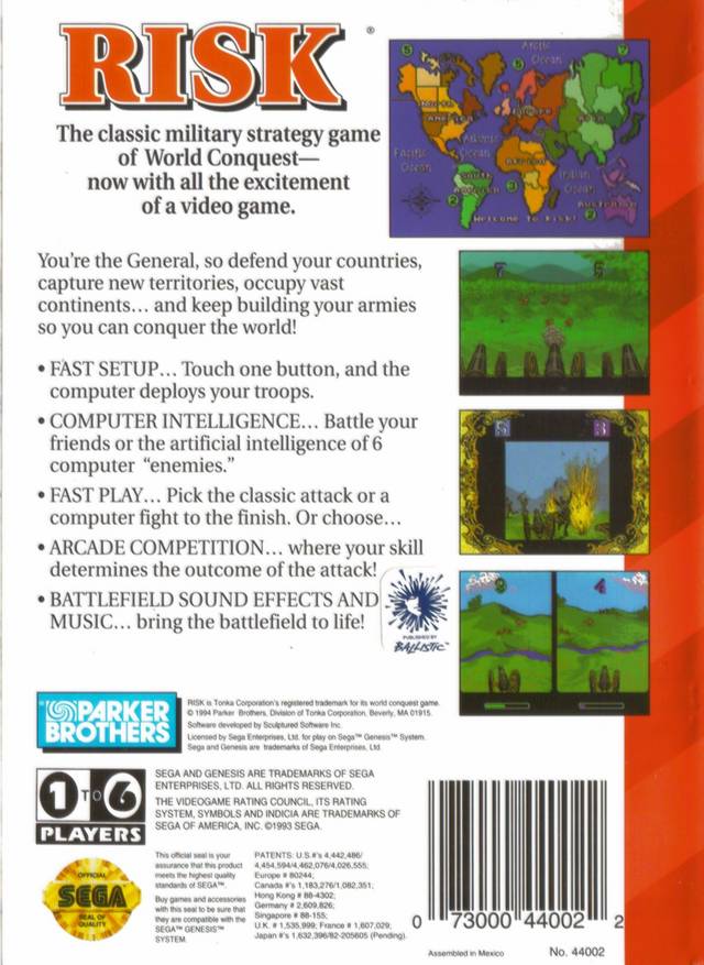 Risk - SEGA Genesis [Pre-Owned] Video Games Parker Brothers   