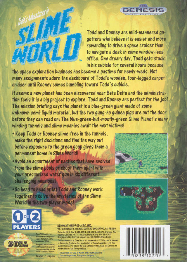 Todd's Adventures in Slime World - (SG) SEGA Genesis [Pre-Owned] Video Games Renovation   