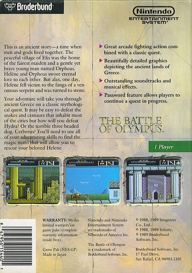 The Battle of Olympus - (NES) Nintendo Entertainment System [Pre-Owned] Video Games Broderbund   