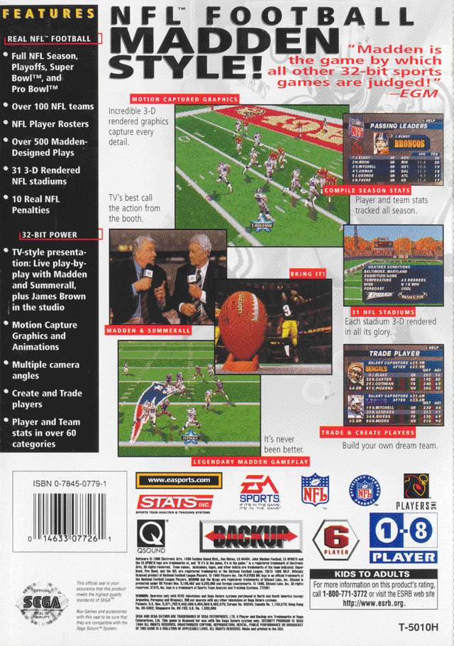 Madden NFL 97 - (SS) SEGA Saturn [Pre-Owned] Video Games EA Sports   