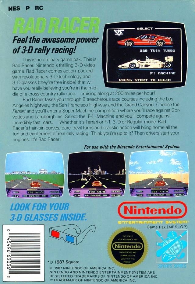 Rad Racer - (NES) Nintendo Entertainment System [Pre-Owned] Video Games Nintendo   