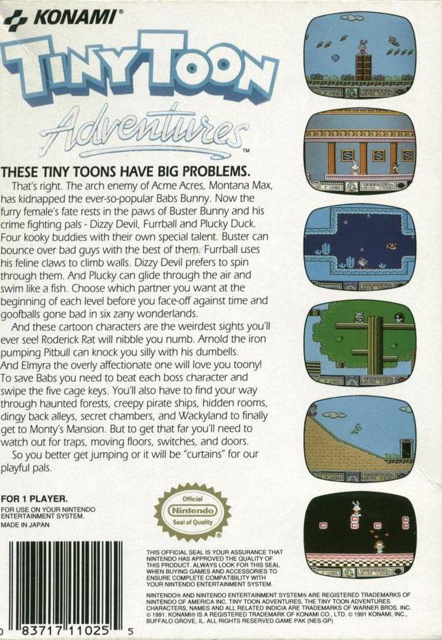 Tiny Toon Adventures - (NES) Nintendo Entertainment System [Pre-Owned] Video Games Konami   