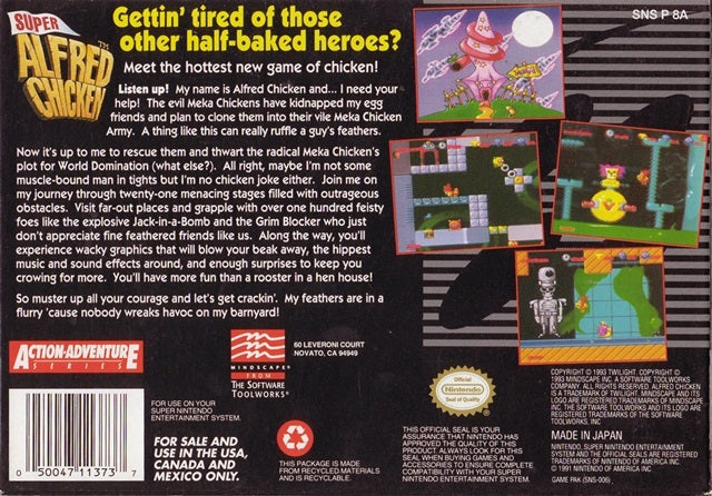 Super Alfred Chicken - (SNES) Super Nintendo [Pre-Owned] Video Games Mindscape   