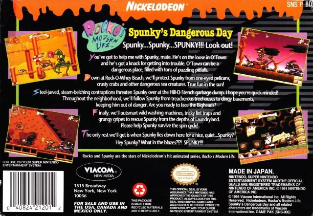 Rocko's Modern Life: Spunky's Dangerous Day - (SNES) Super Nintendo  [Pre-Owned] Video Games Viacom New Media   