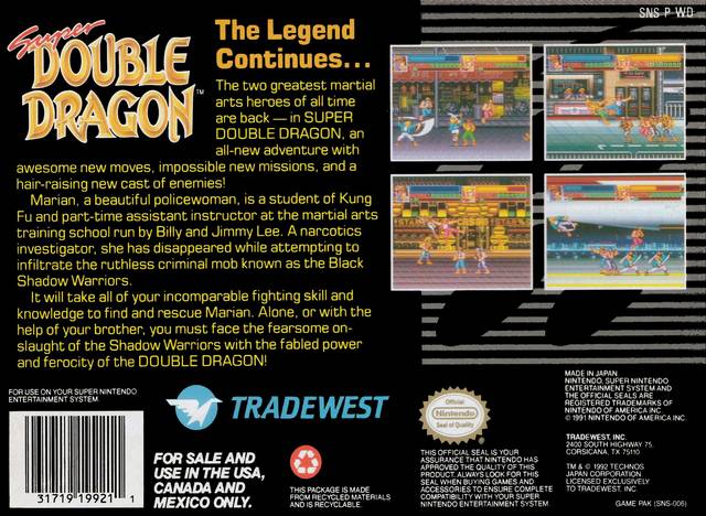 Super Double Dragon - (SNES) Super Nintendo [Pre-Owned] Video Games Tradewest   