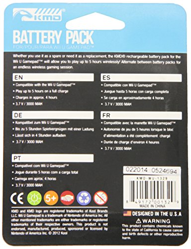 KMD Battery Pack for Wii U GamePad - Nintendo Wii U Accessories KMD   