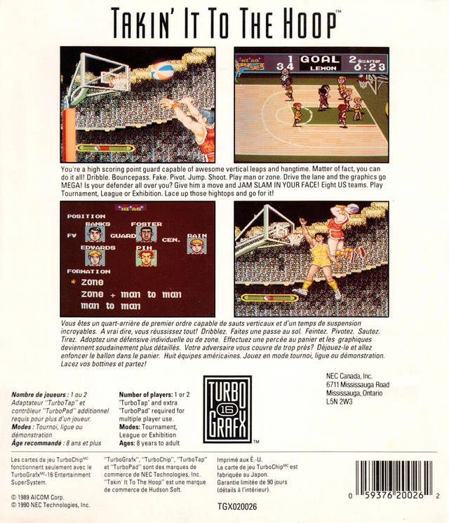 Takin' It to the Hoop - (TG16) TurboGrafx-16 [Pre-Owned] Video Games NEC   