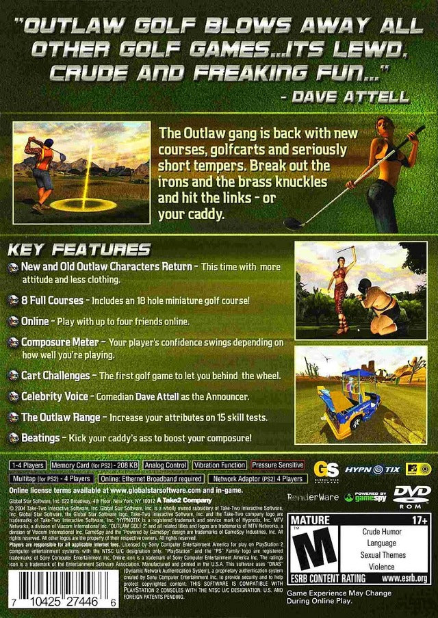 Outlaw Golf 2 - (PS2) PlayStation 2 [Pre-Owned] Video Games Global Star Software   