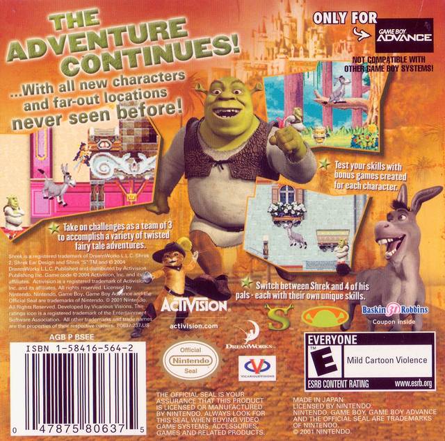 Shrek 2 - (GBA) Game Boy Advance [Pre-Owned] Video Games Activision   