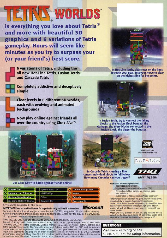 Tetris Worlds (Online Edition) - Xbox Video Games THQ   