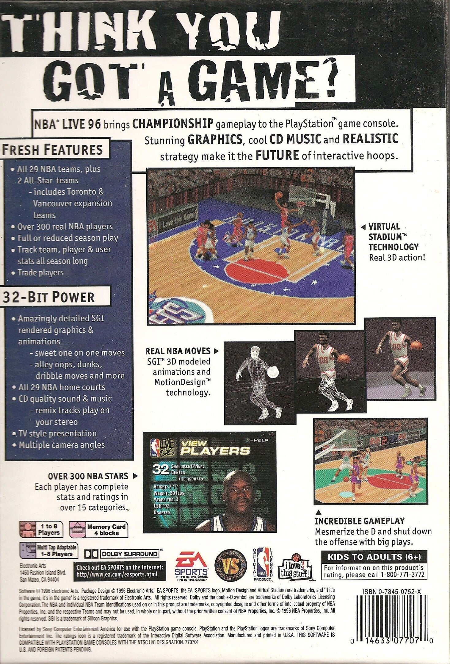 NBA Live 96 (Long Box) - (PS1) PlayStation 1 [Pre-Owned] Video Games Electronic Arts   