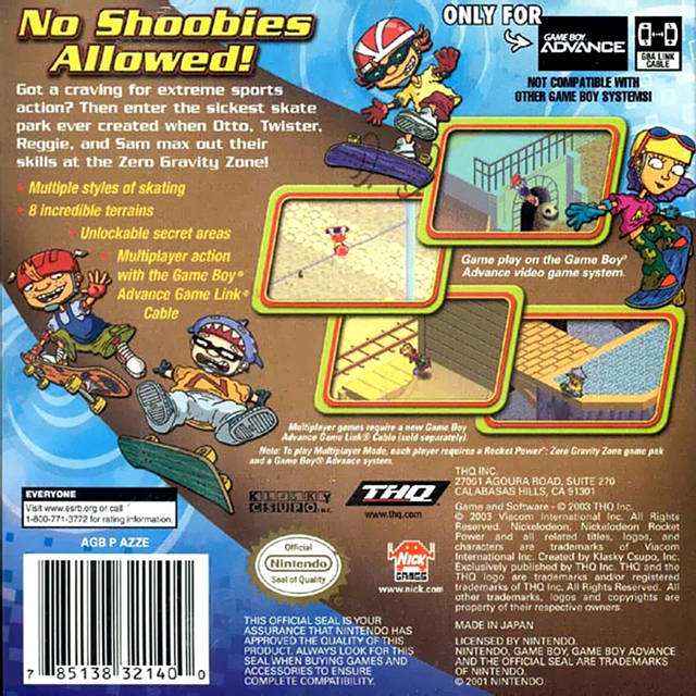 Rocket Power: Zero Gravity Zone - (GBA) Game Boy Advance Video Games THQ   