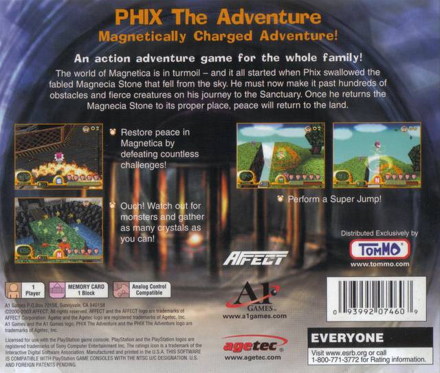 Phix: The Adventure - (PS1) PlayStation 1 [Pre-Owned] Video Games Agetec   