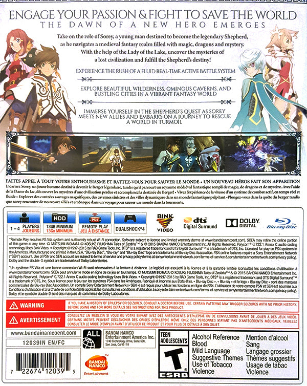 Tales of Zestiria - (PS4) PlayStation 4 Video Games Bandai Namco Games   