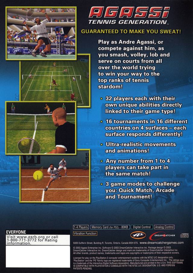 Agassi Tennis Generation - (PS2) PlayStation 2 [Pre-Owned] Video Games DreamCatcher Interactive   