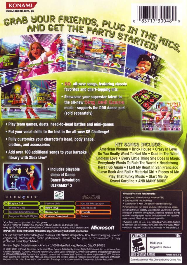 Karaoke Revolution Party - Xbox Video Games Konami   