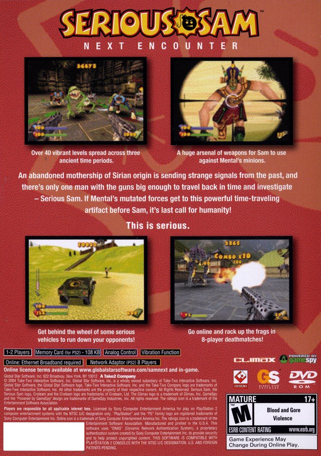 Serious Sam: Next Encounter - (PS2) PlayStation 2 [Pre-Owned] Video Games Global Star Software   