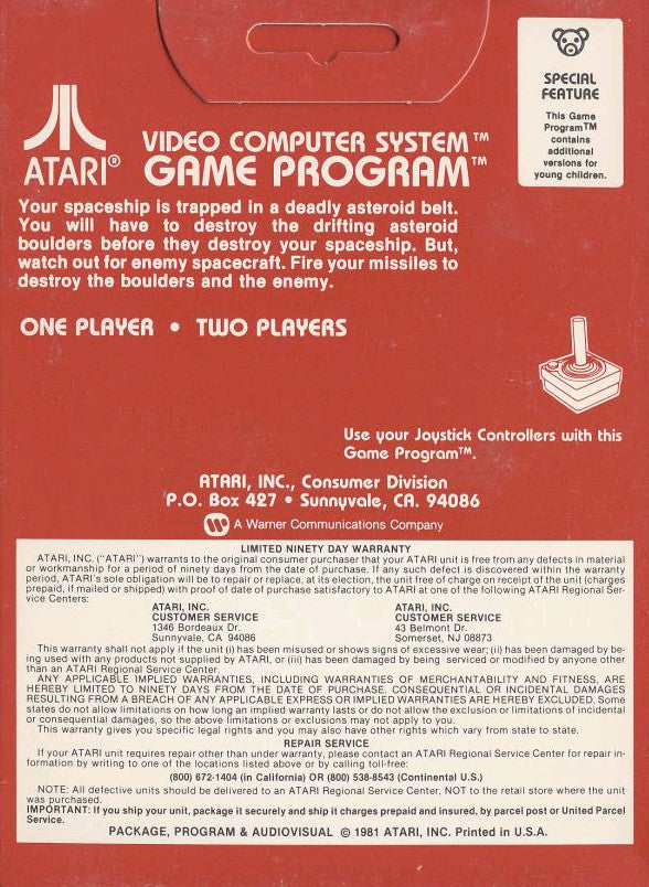 Asteroids - Atari 2600 [Pre-Owned] Video Games Atari Inc.   
