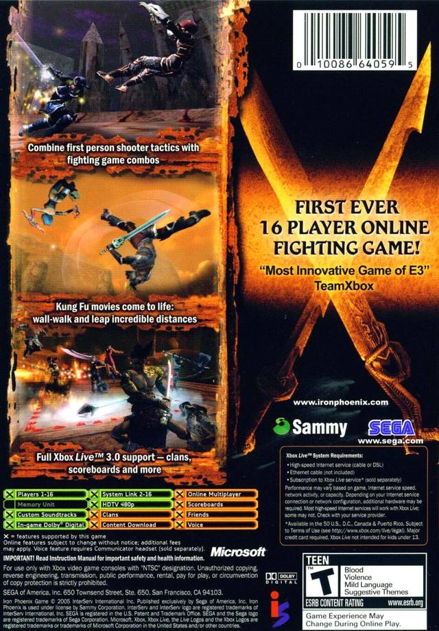 Iron Phoenix - Xbox Video Games Sega   