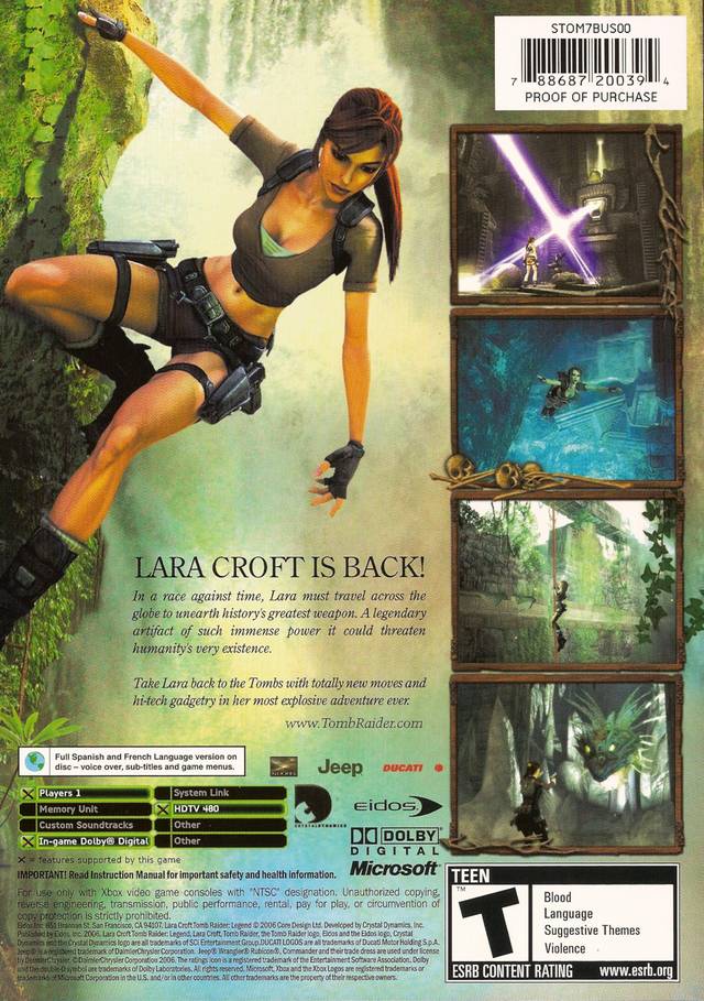 Tomb Raider: Legend - Xbox Video Games Eidos Interactive   