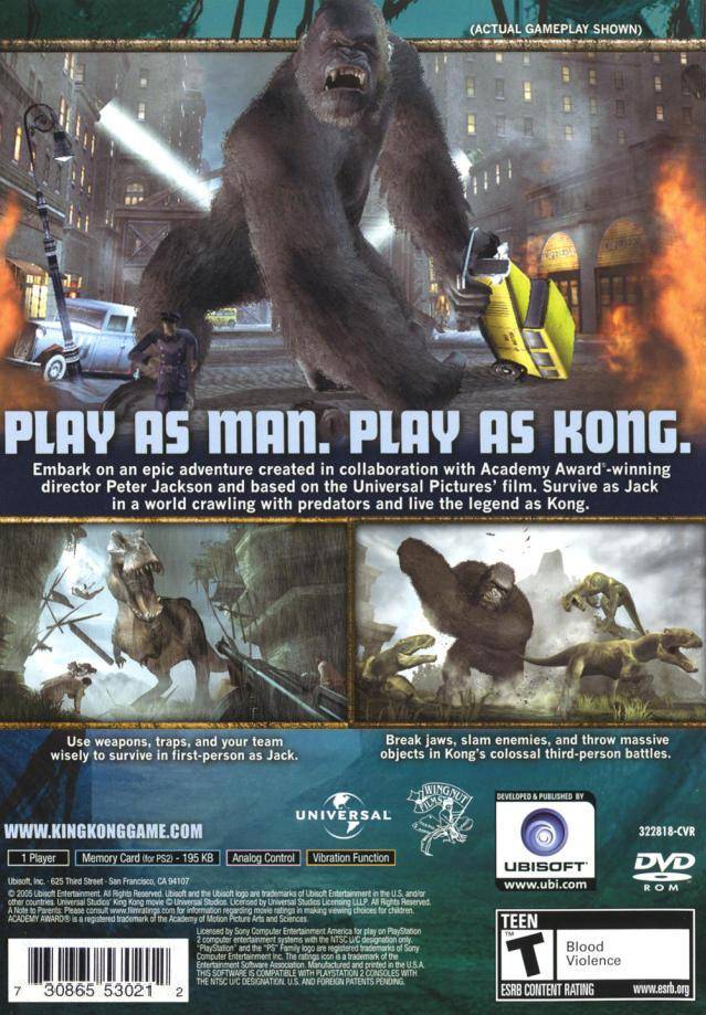 Peter Jackson's King Kong: The Official Game of the Movie - (PS2) PlayStation 2 [Pre-Owned] Video Games Ubisoft   