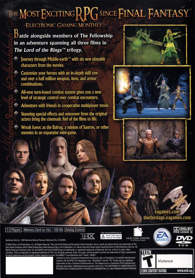 The Lord of the Rings: The Third Age - (PS2) PlayStation 2 [Pre-Owned] Video Games EA Games   