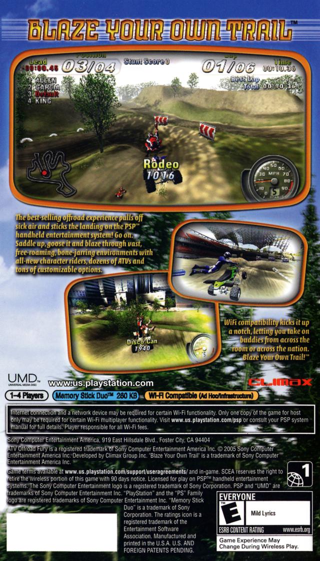 ATV Offroad Fury: Blazin' Trails (GH) - Sony PSP [Pre-Owned] Video Games SCEA   