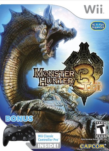 Monster Hunter Tri With Wii Classic Controller Pro Bundle - Nintendo Wii Video Games Capcom   