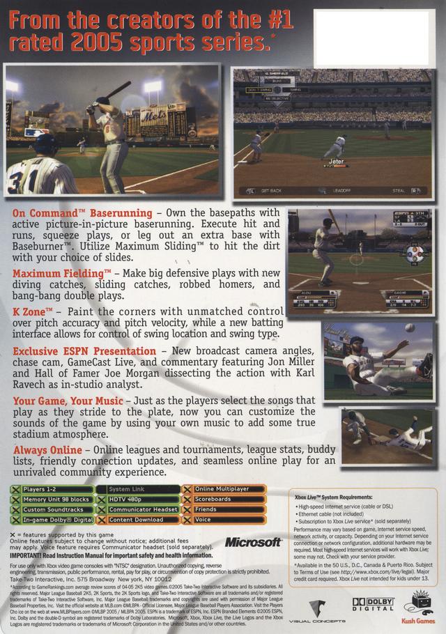 Major League Baseball 2K5 - (XB) Xbox [Pre-Owned] Video Games Take-Two Interactive   