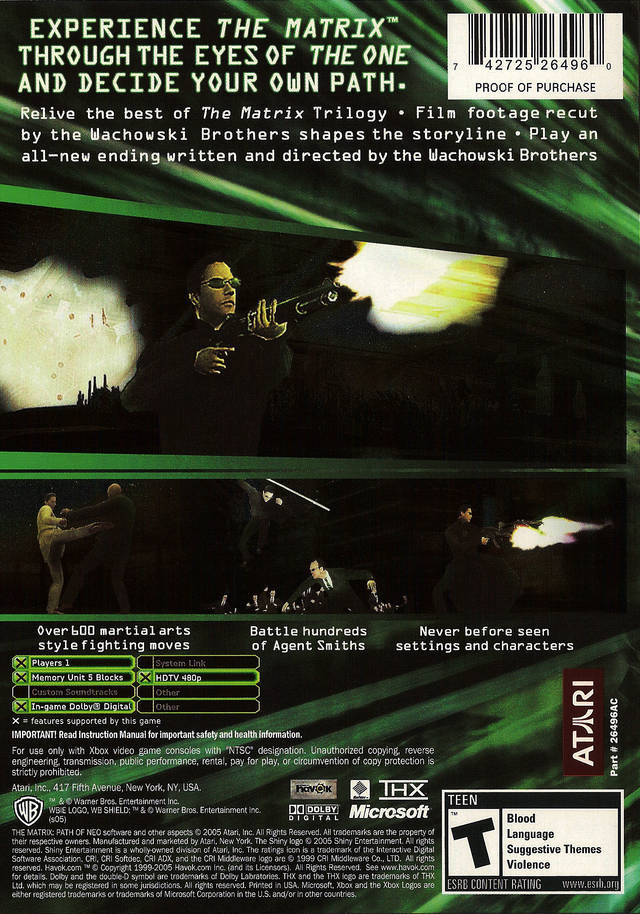 The Matrix: Path of Neo - (XB) Xbox [Pre-Owned] Video Games Atari SA   