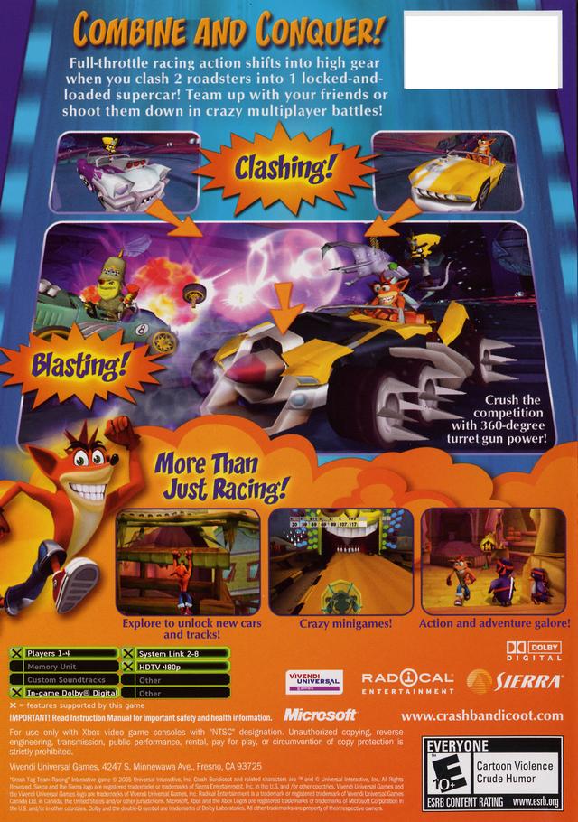Crash Tag Team Racing - Xbox Video Games VU Games   