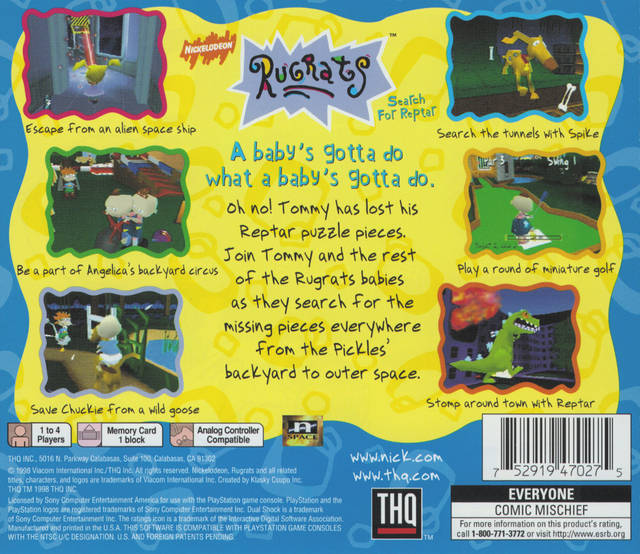 Rugrats: Search for Reptar - (PS1) PlayStation 1 [Pre-Owned] Video Games THQ   