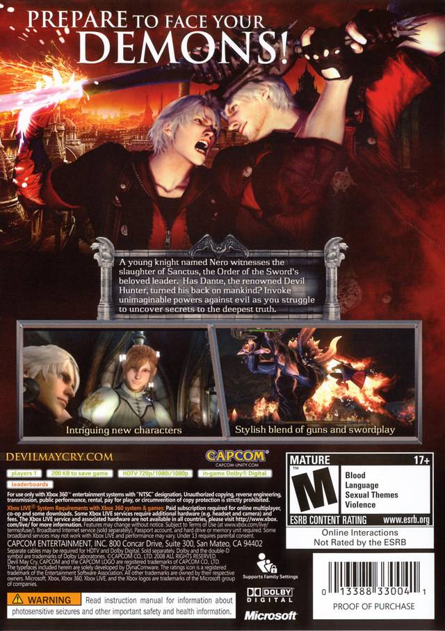 Devil May Cry 4 - Xbox 360 [Pre-Owned] Video Games Capcom   