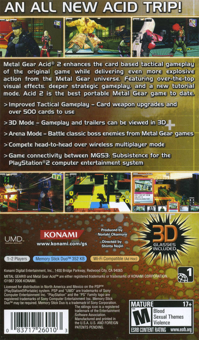 Metal Gear Acid 2 - SONY PSP [Pre-Owned] Video Games Konami   