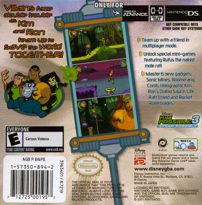 Disney's Kim Possible 3: Team Possible - (GBA) Game Boy Advance [Pre-Owned] Video Games Buena Vista Interactive   