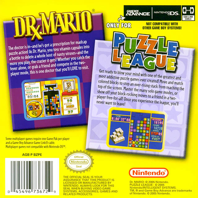 Dr. Mario / Puzzle League - (GBA) Game Boy Advance [Pre-Owned] Video Games Nintendo   