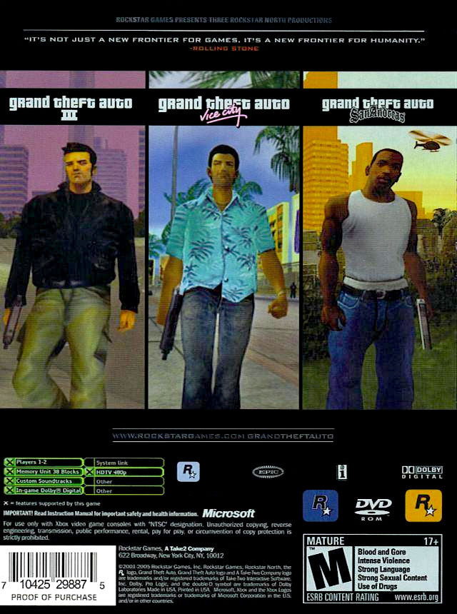 Grand Theft Auto: The Trilogy - (XB) Xbox [Pre-Owned] Video Games Rockstar Games   