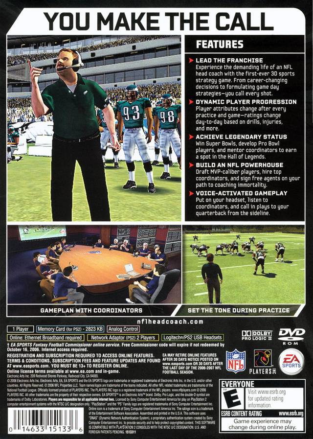 NFL Head Coach - (PS2) PlayStation 2 Video Games EA Sports   