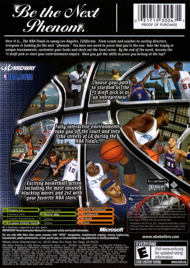 NBA Ballers: Phenom - (XB) Xbox [Pre-Owned] Video Games Midway   