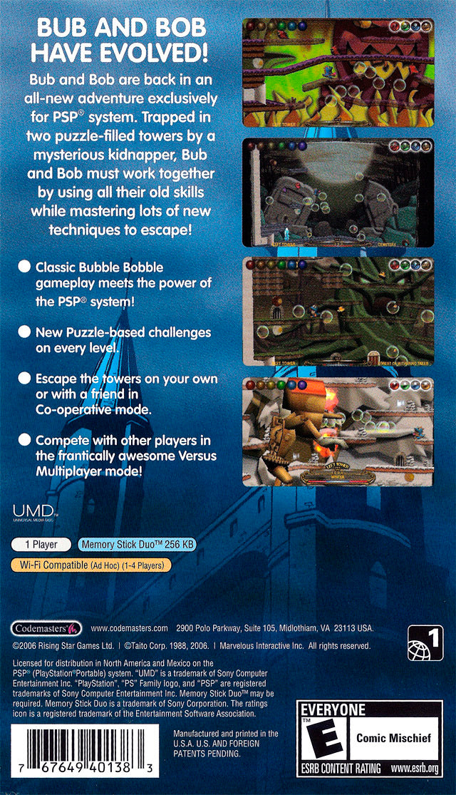 Bubble Bobble Evolution - SONY PSP Video Games Codemasters   