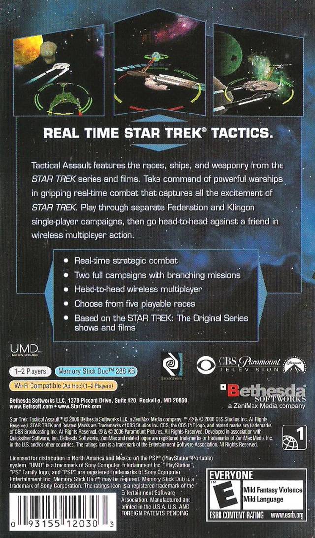 Star Trek: Tactical Assault - PSP Video Games Bethesda Softworks   