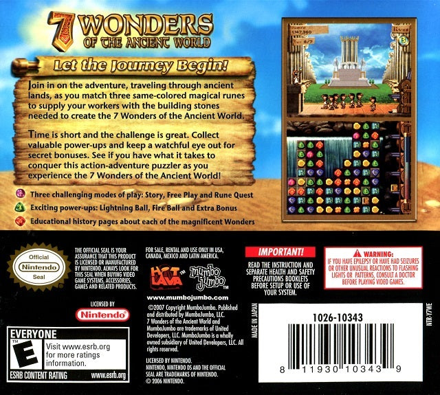 7 Wonders of the Ancient World - (NDS) Nintendo DS [Pre-Owned] Video Games MumboJumbo   