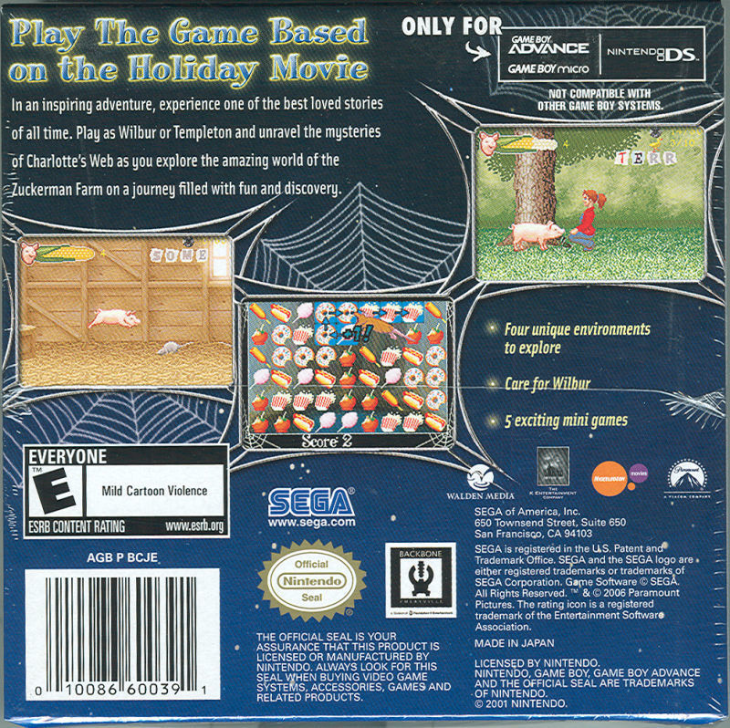 Charlotte's Web - (GBA) Game Boy Advance [Pre-Owned] Video Games Sega   