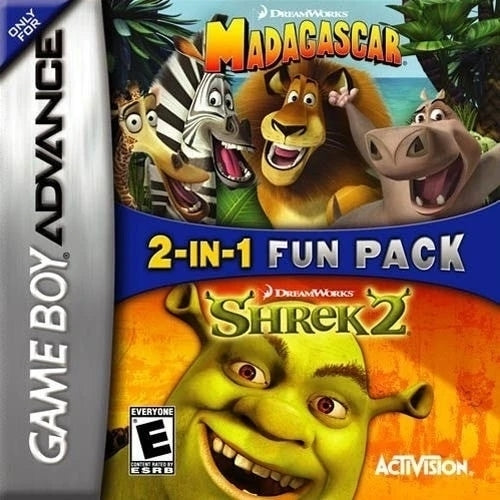 2-In-1 Fun Pack: Madagascar + Shrek 2 - (GBA) Game Boy Advance [Pre-Owned] Video Games Activision   